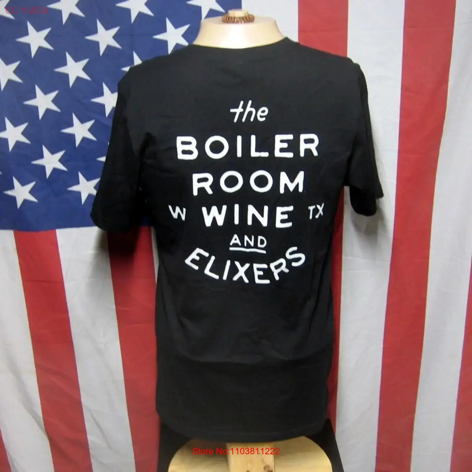 Camiseta BOILER ROOM med Waco Wine Elixers Texas, estilo vintage, lavada, versátil, de diseñador, informal