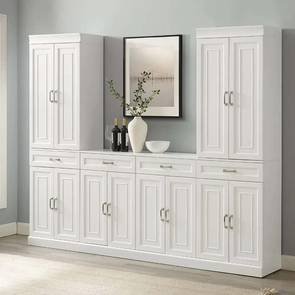 

3-Piece Traditional Sideboard Buffet Cabinet and Kitchen Storage Pantry Set