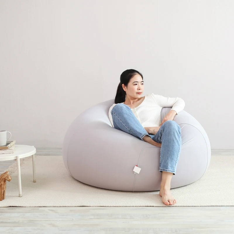 Tas kacang portabel besar oranye dapat dicuci dewasa lucu Puff Sofa kamar tidur ruang tamu malas sudut Divano Da sodgiorno furnitur