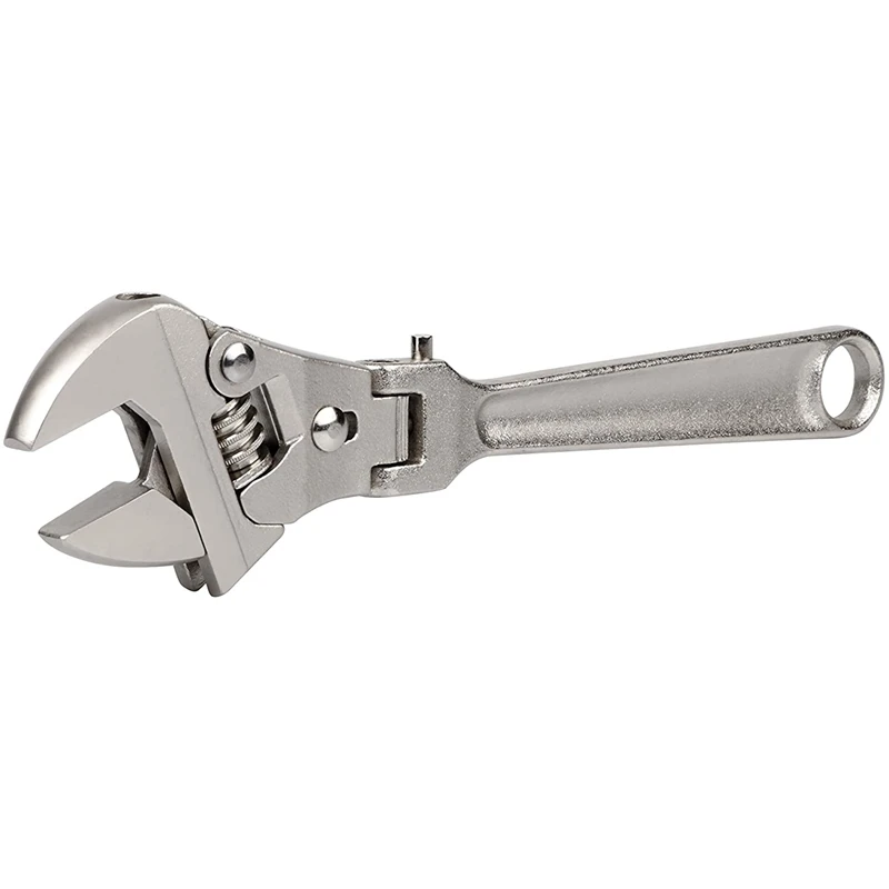 ABGG-Adjustable Wrench Folding Handle Dual-Purpose Pipe Wrench Ratchet Spanner Key Hand Tool Multi Tool (21Cm)