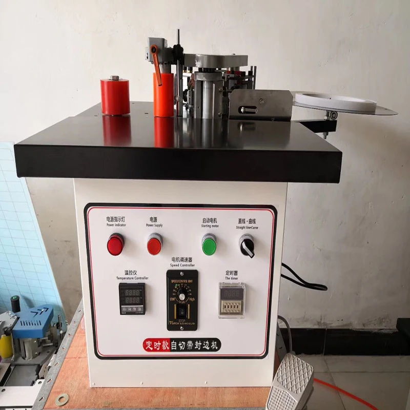 Woodworking Edge Banding Machine Manual Edge Bander Double Gluing Adjustable Speed