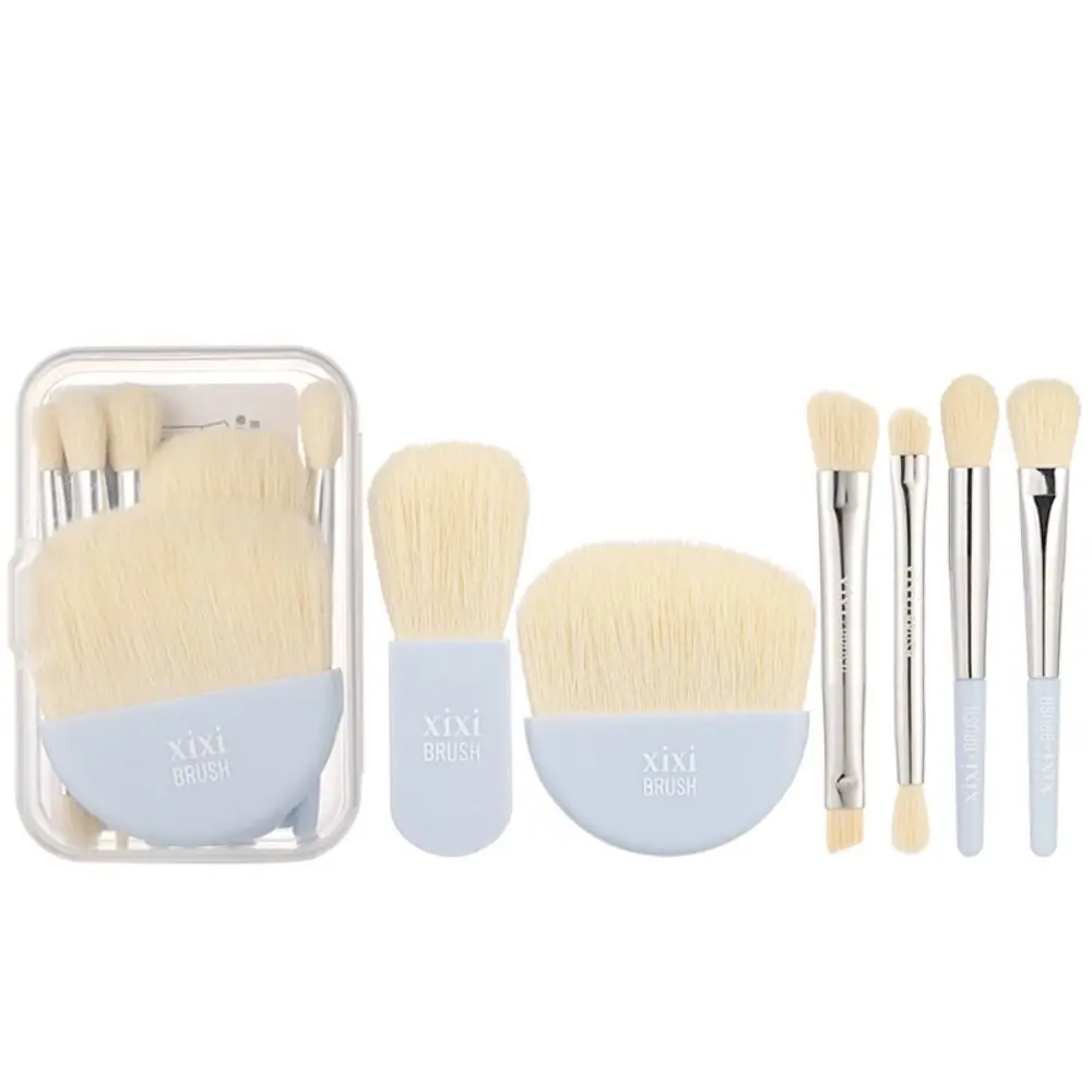 Ensemble de Mini pinceaux de maquillage de voyage pour femmes, 6 pièces, brosse anti-cernes douce Portable, fond de teint de beauté, ombre à paupières, brosse à cils avec boîte