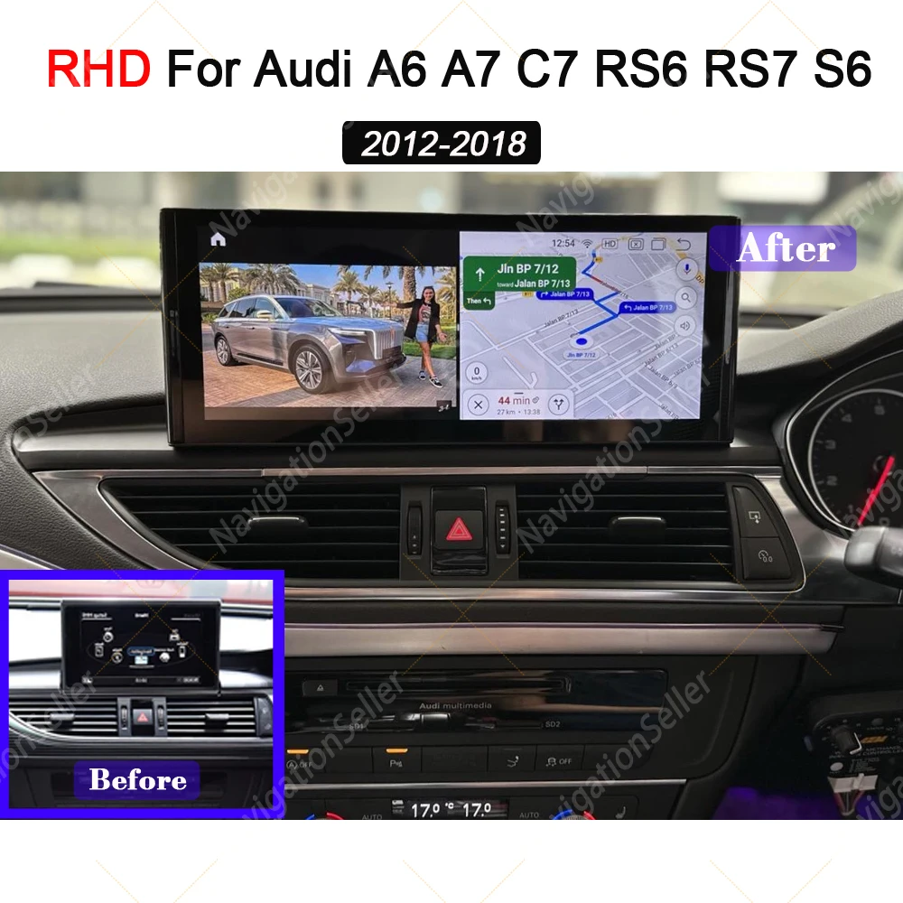

RHD Android Head Unit For Audi A6 A7 C7 RS6 RS7 S6 2012-2018 Carplay Touch Screen Autoradio Car Multimedia GPS Navigation DAB BT