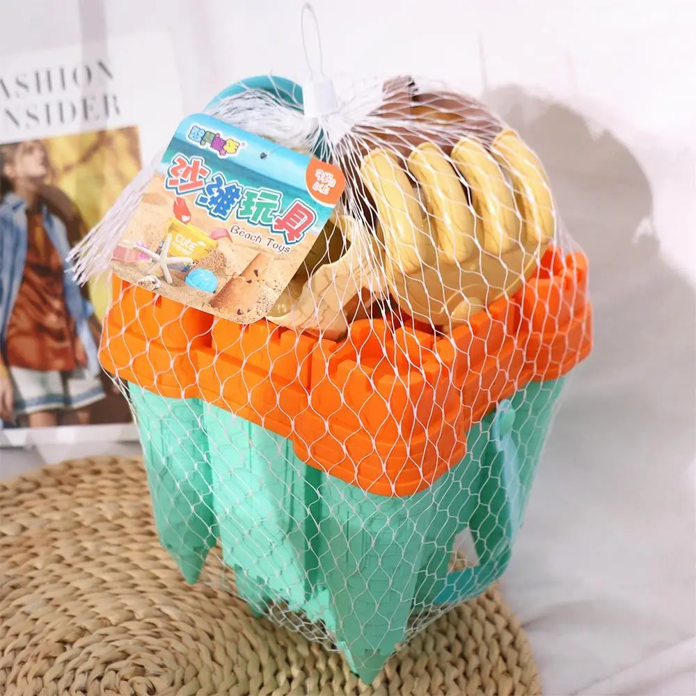 Brinquedos de verão praia areia brinquedos conjunto acessórios de praia castelo amarelo molde de areia divertido plástico castelo balde jogar areia conjunto crianças brinquedos
