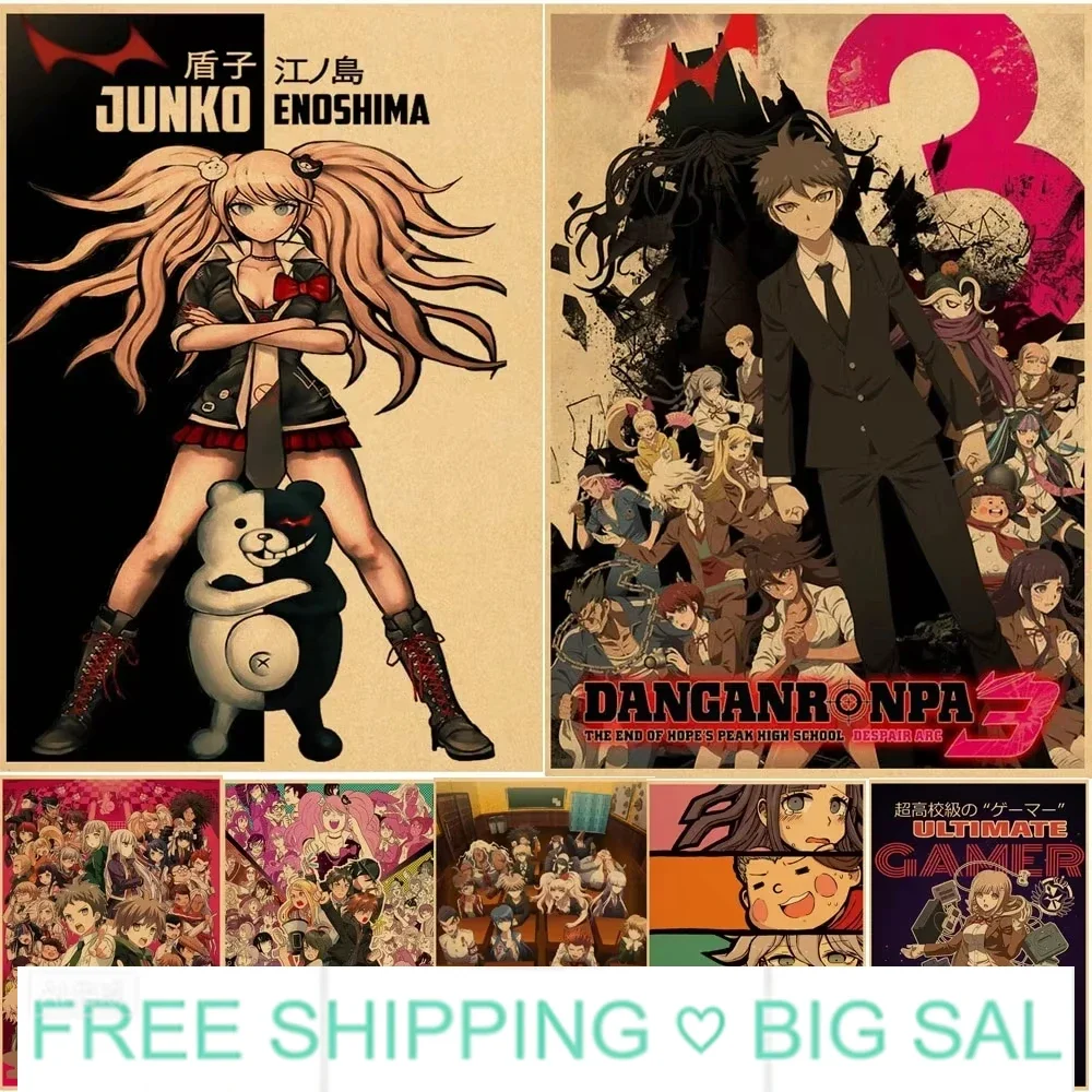 Kyouko Kirigiri Danganronpa Canvas Wall Art Classic Japanese Anime Character Kraft Poster for Children Bedroom Home Decoration