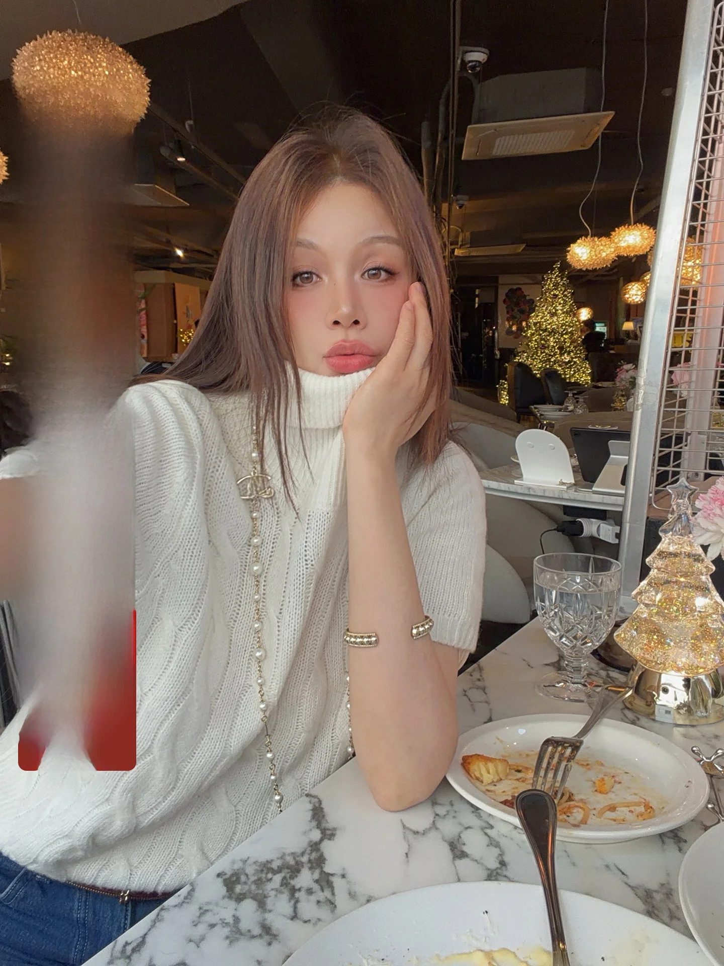 

Ультрамягкий свитер из шерсти альпака с высоким воротником, женский зимний универсальный вязаный свитер IUIU AJing Home Design Sense