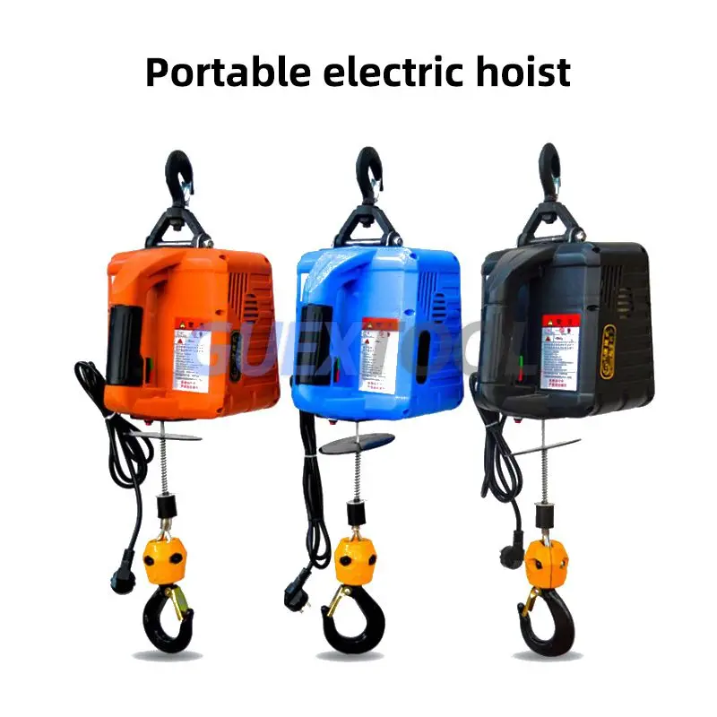 Portable Electric Hoist Crane Winch Remote Control/Wire Control 220V /110V 3 in 1 Small Crane Home Decoration Lifting Winch Tool