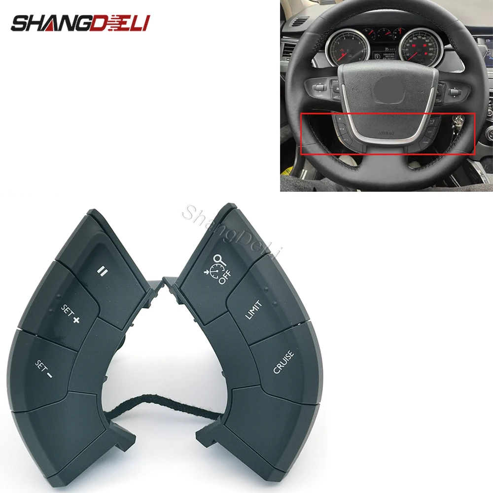 

1PC Car Steering Wheel Button Cruise Control Switch Audio Volume Bluetooth Switch For Peugeot 508 2013 2014 2015 2016