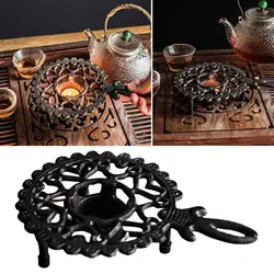 Teapot Warmer Heavy Duty Cast Iron Heating Base Teapot Dish Stable Holder for Courtyard
