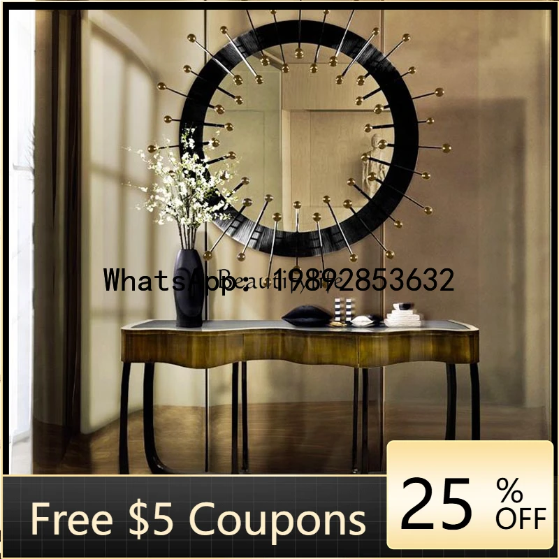 

GZ **Light luxury entrance table Simple modern end view table Wall tempered glass stainless steel table