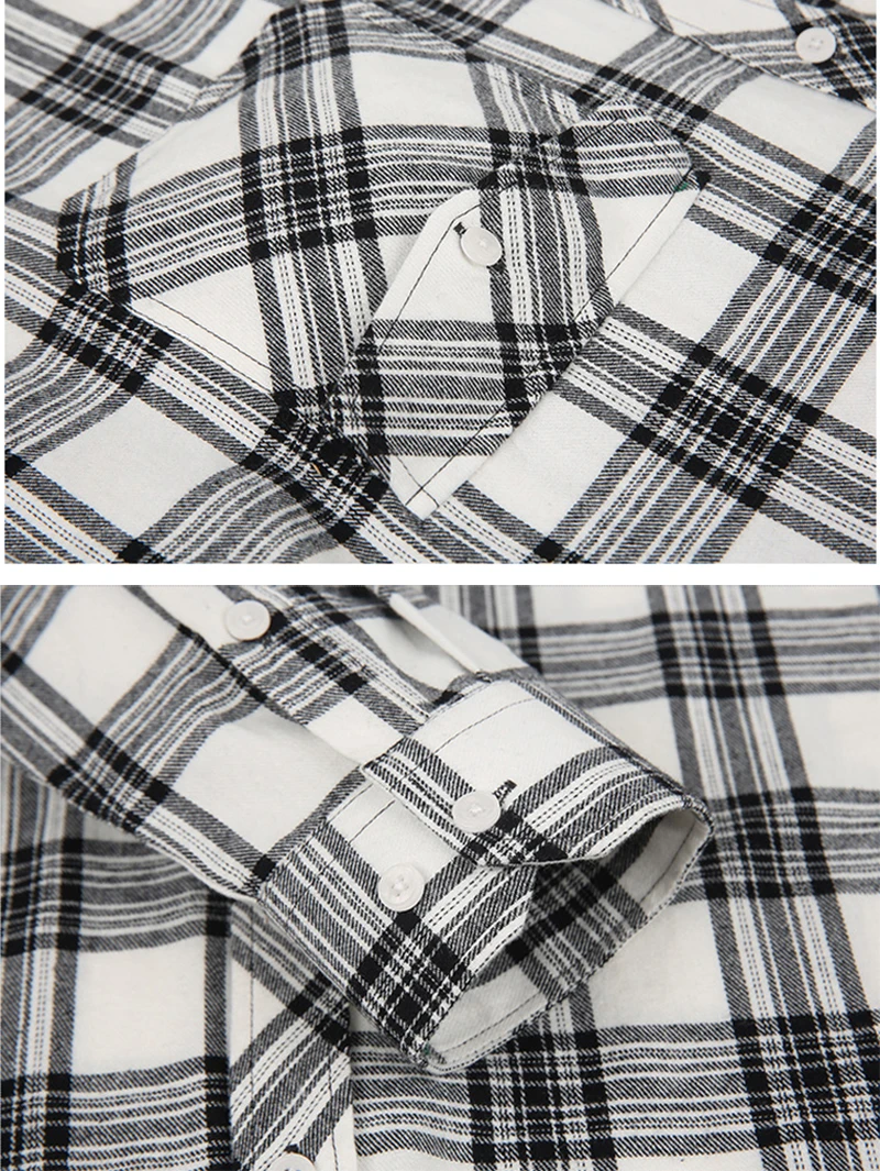 Flannel Plaid Shirts Mens Long Sleeved Button Down Shirts With 2 Pocket Lightweight Casual T-Shirts Spring Fall Outwear Workwear