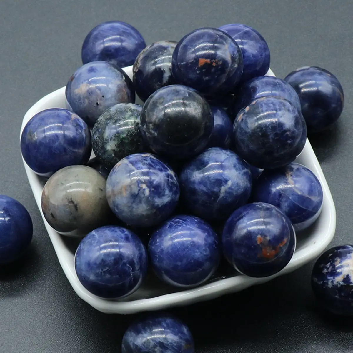 

16PCS 20MM Sodalite Stress Relief Spheres & Balls Polished Meditation Balancing Home Decoration Crystal Beads