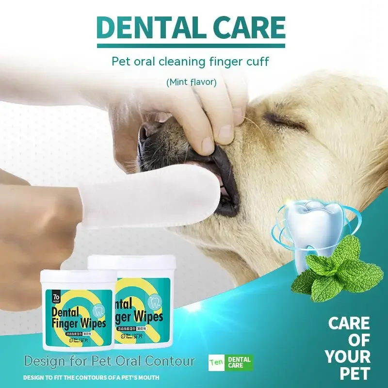 

Pet Teeth Wipes Cleaning Brush Oral Care Toothbrush Calculus Tartar Cleaning Wipes Gloves Ear Detergent Dog Cat Wet Towels