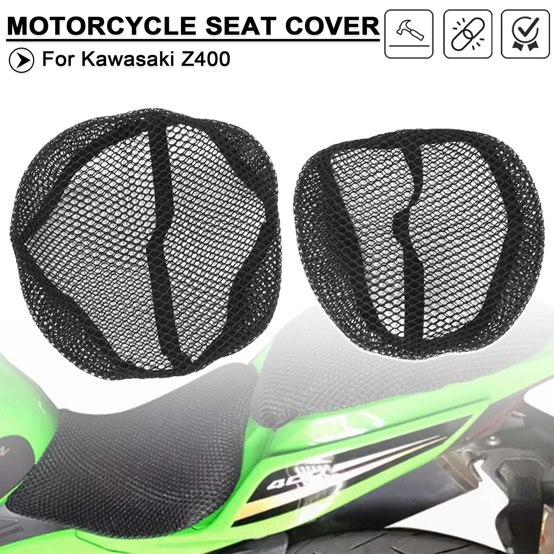 

For Kawasaki Z400 Z 400 400Z Motorcycle Seat Cover Guard Insulation Cushion Nylon Fabric Cushion Breathable Protective Shelter