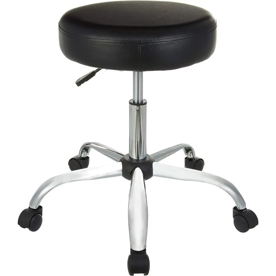 

Drafting Spa Bar Stool with Wheels, Height Adjustable Swivel, Black, 22.05 D x 22.83 W x 19.88 H