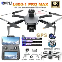 RC Drone 4k Professional L600-1 PRO MAX 8K With Wide Angle HD Camera WIFI 360° Obstacle Avoidance Foldable Helicopter FPV Toys