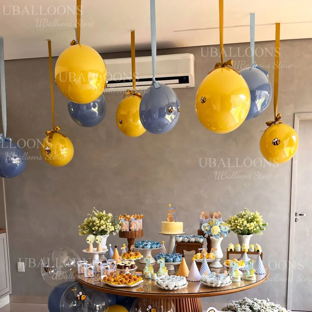 10 Stück Pastellfarbene Staubblaue Luftballons mit Band 10/12/18'' Boho Haze Blaue Ballons für Geburtstag Babyparty Hintergrunddekoration – Detail 8