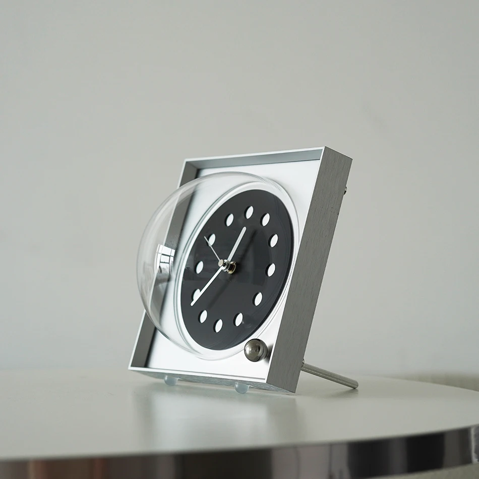 2025 Luxury Black Table Clock Retro Silent Non-Ticking Desktop Decor  Living Room Home Office Modern Analog Display Desk Clock