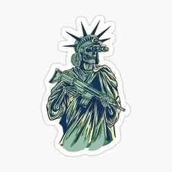 Tacticool Lady Liberty Sticker for Laptop Decor Bedroom Car Cute Cartoon Art Fashionable Public Suitcase