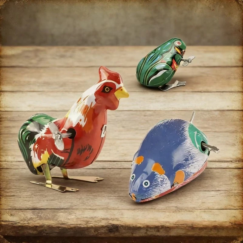 

Новинка 2026 года: Винтажная заводная жестяная игрушка — прыгающая железная лягушка-петушок. Классический ностальгический подарок-игрушка для детей, для игр и декора.