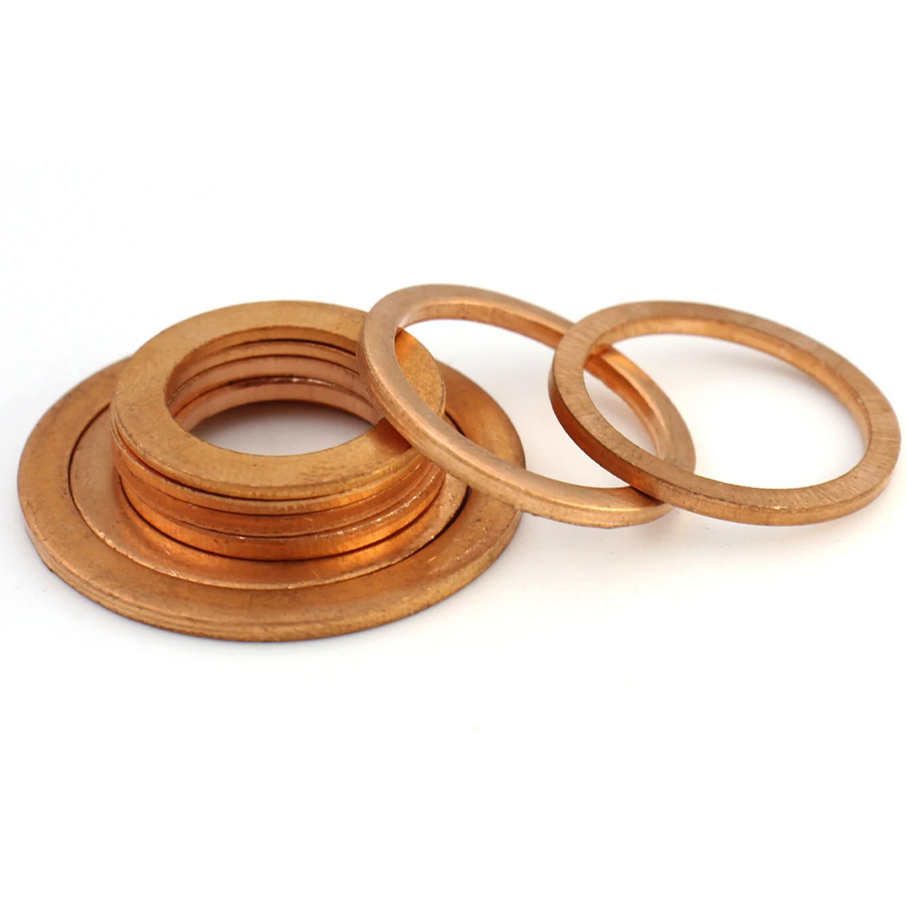 Boat Red Brass Soild Copper Crush Sealing Washer Flat Seal Ring Gasket M3 M4 M5 M6 M8 M10 M12 M14 M16 M18 M20 M22 M24 M27 M30