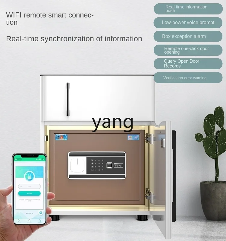 Cx Vingerafdruk Wachtwoord Opbergkast Kantoor Thuis Draadloos Opladen Volledig Stalen Anti-Diefstal Bed Kluis 53Cm