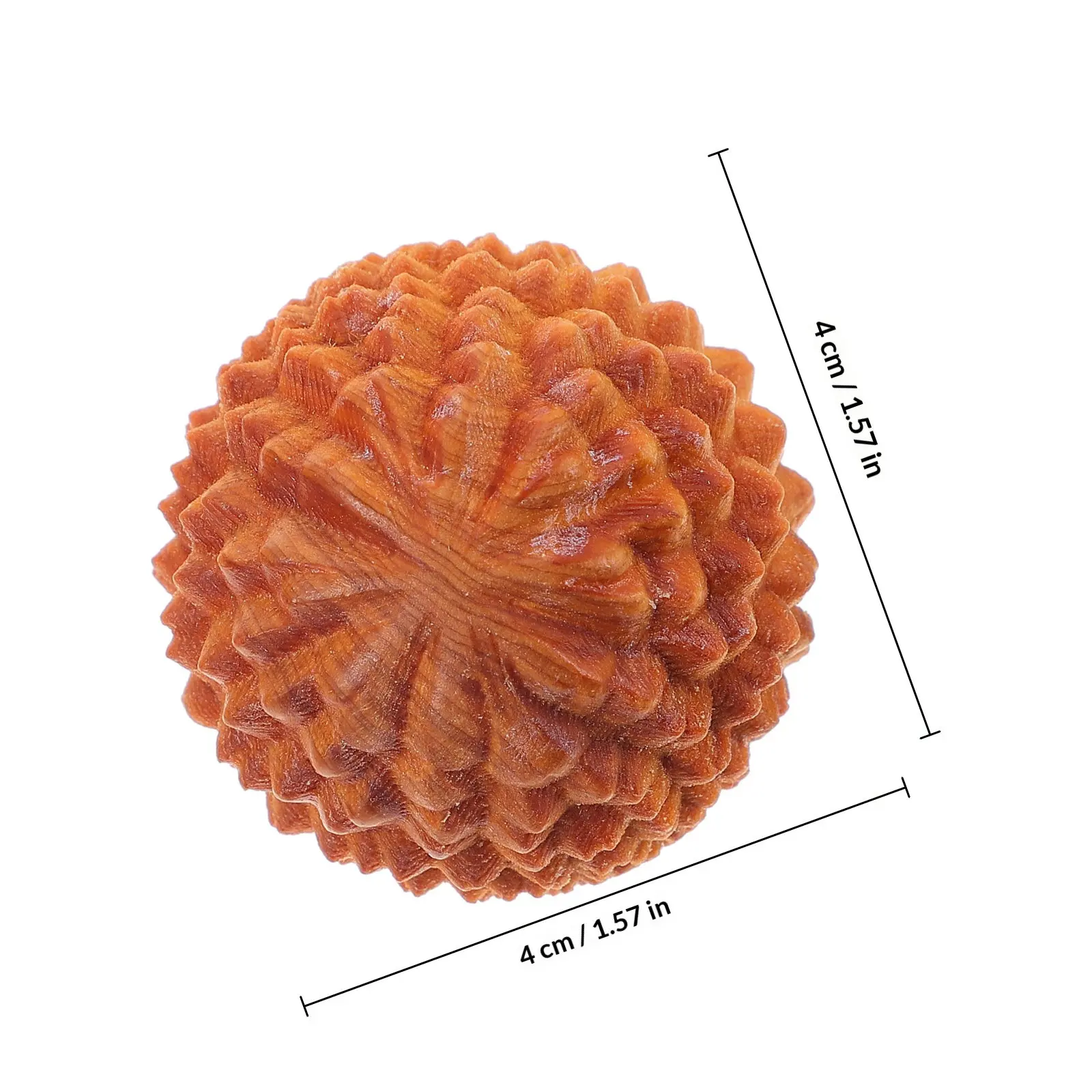 2Pcs Wooden Hand Massage Balls Durian-Shaped Smooth Craftsmanship Hand Exercise Balls for Acupoint Massager Home Decoration