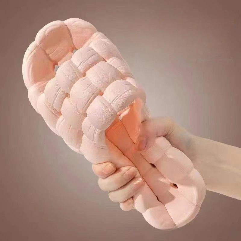Sole Can Leak Bathroom Slippers Non-Slip for Women Men Summer Solid Color Home Rubber Slippers EVA Indoor Soft Sole Sandals