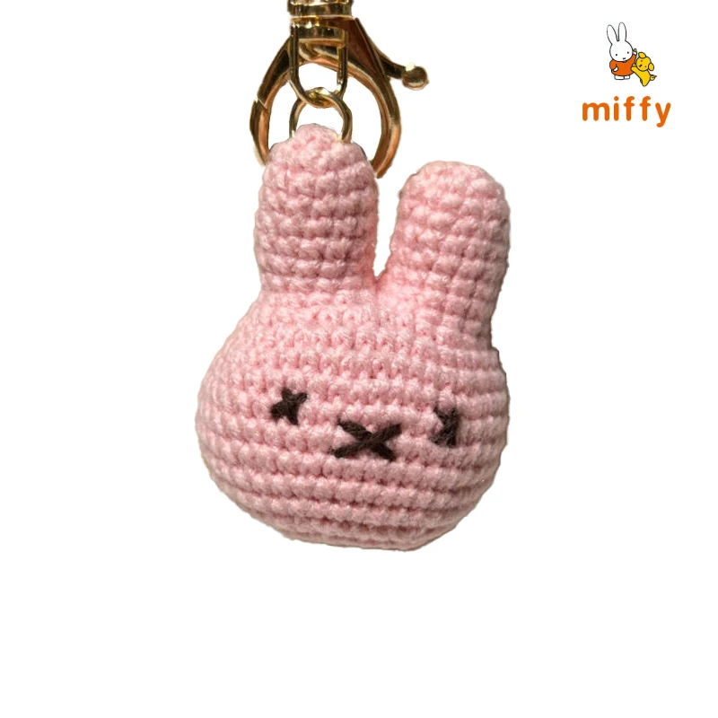 

Kawaii Miffy Keychain Cartoon Hand Woven Multi Color Pendant Dopamine Anime High Quality Accessories Girl Perfect Birthday Gifts
