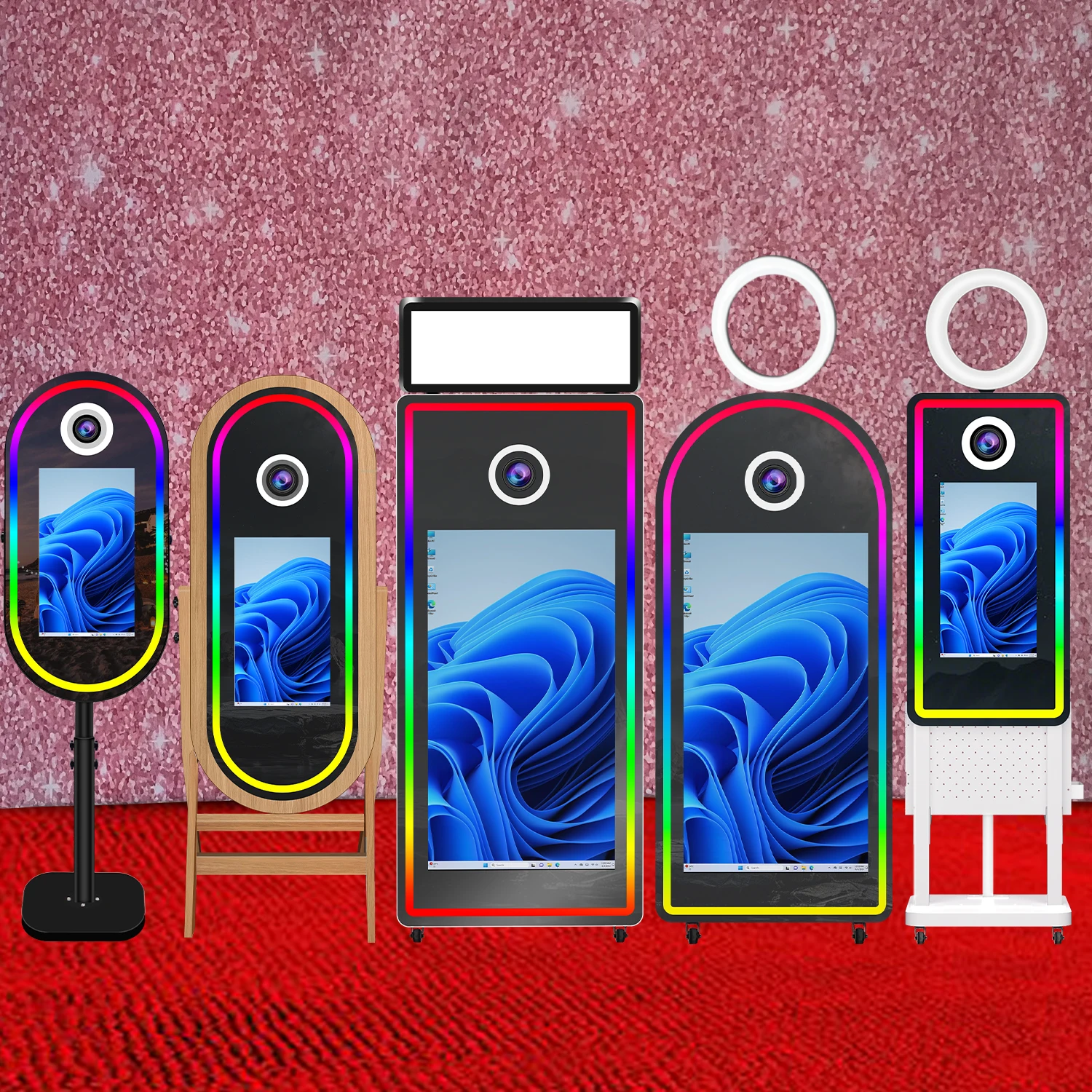 Selfie Mirror Photo Booth With 32 43 Inches Touch Screen Photo Booth Digital Magic Mirror PhotoBooth Machine Camera And Printer