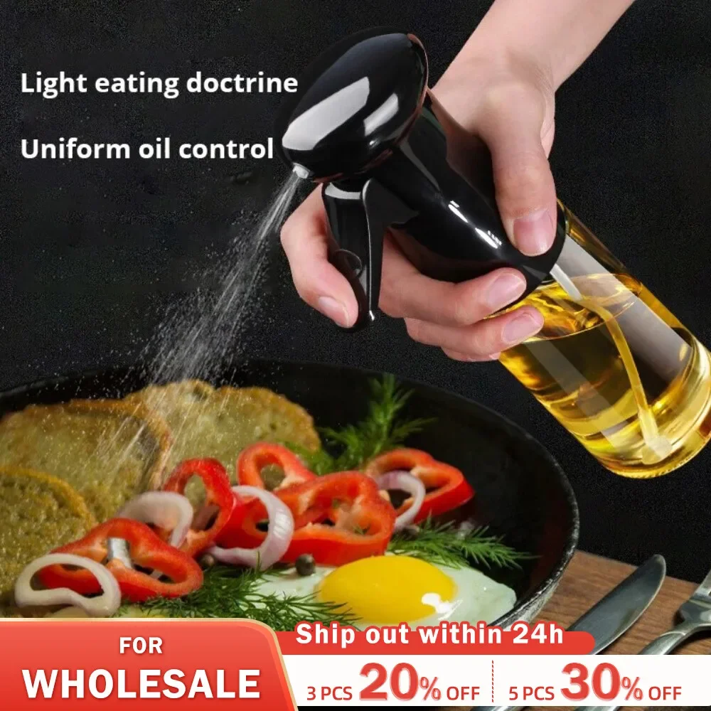 

1pc Black Kitchen Oil Bottle， Cooking Oil Spray 200ml Pneumatic Spray Bottle， Fitness Barbecue Spray Oil Dispenser