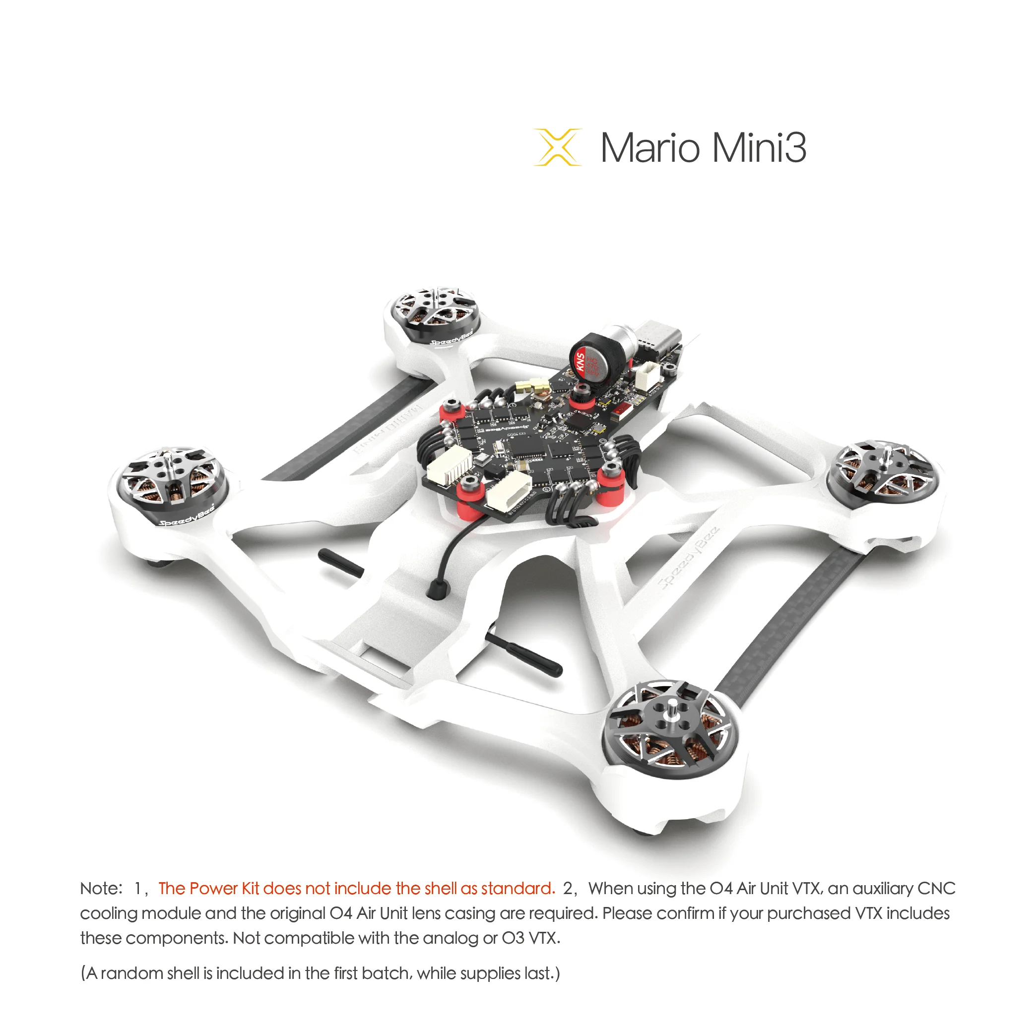 SpeedyBee Mario Mini X Serie Mini25 Pro/Mini3/Mini3 Pro/Mini35 Pro/Mini4 Pro Power Kit O4/O4 Groothoek/O4 Pro Air Unit Kit