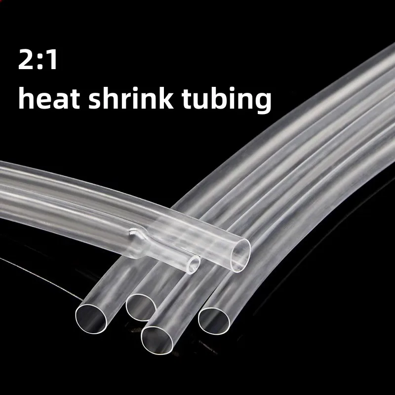 1Meters 2:1 Dia1~20mm Heat Shrink Tubing Clear/Transparent Polyolefin Sleeving Wrap Shrinking