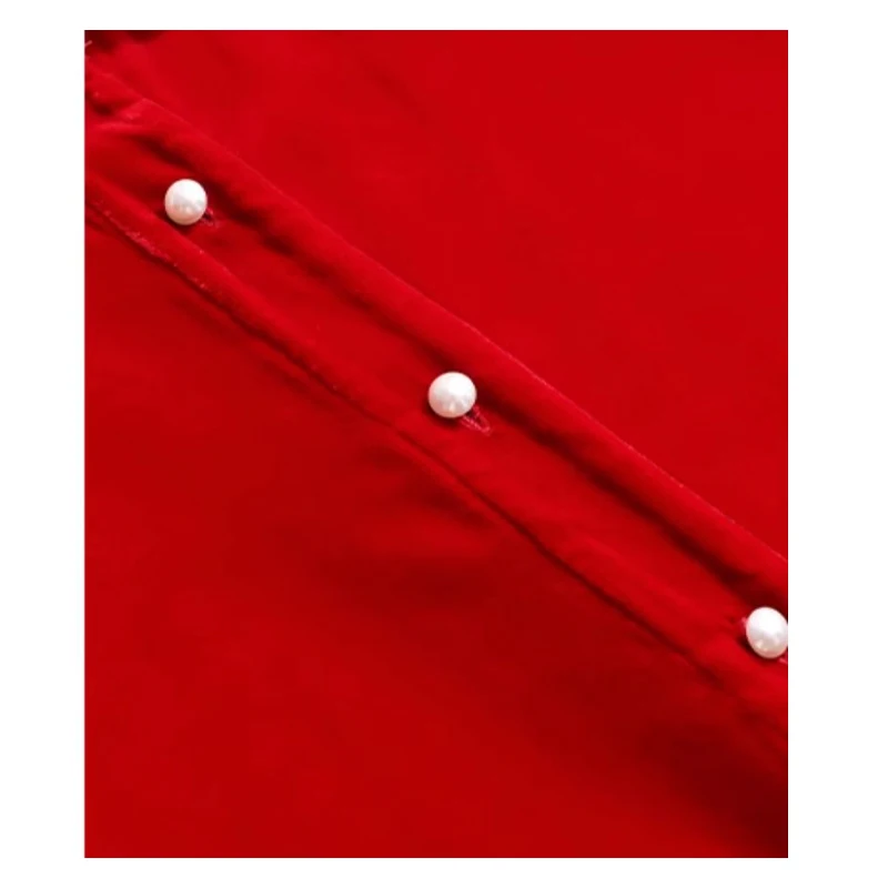 Fengboyu Luxe zijden fluwelen damesoverhemd met parelkraag Top met lange mouwen Elegant Hoogwaardig Modieus Zakelijk Casual