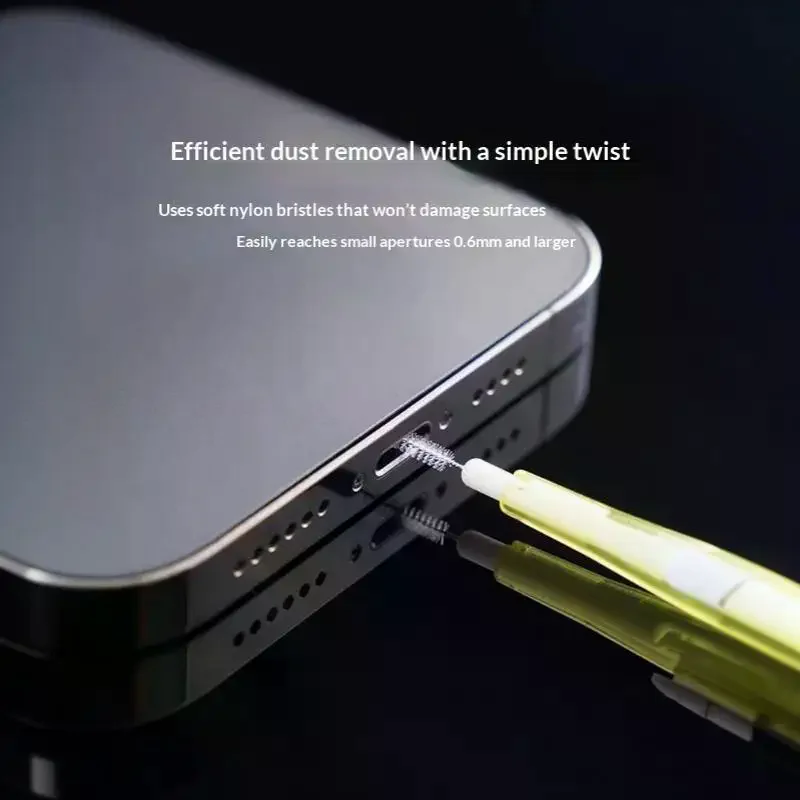 2 In 1 Double-end Adjustable Cleaning Brush Portable Non-Scratch for Phone Speaker Earphone Earbuds Travel Hiking Use