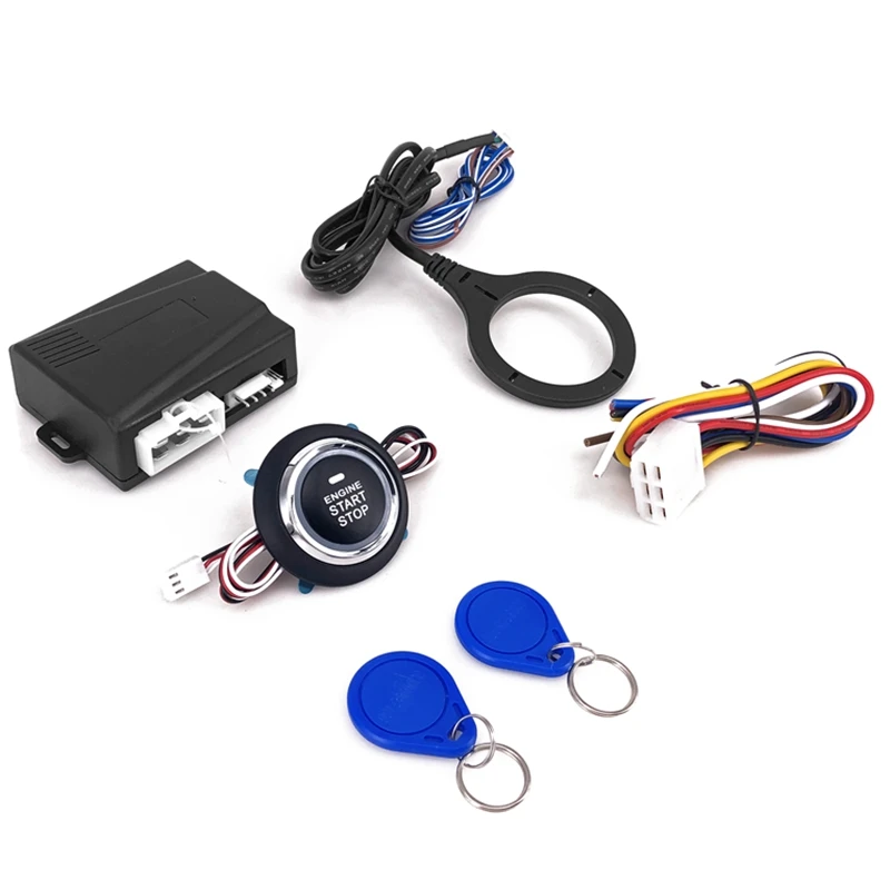 

Smart RFID Car Alarm System Push Engine Start Stop Button Lock Ignition Immobilizer with Remote Keyless Go Entry