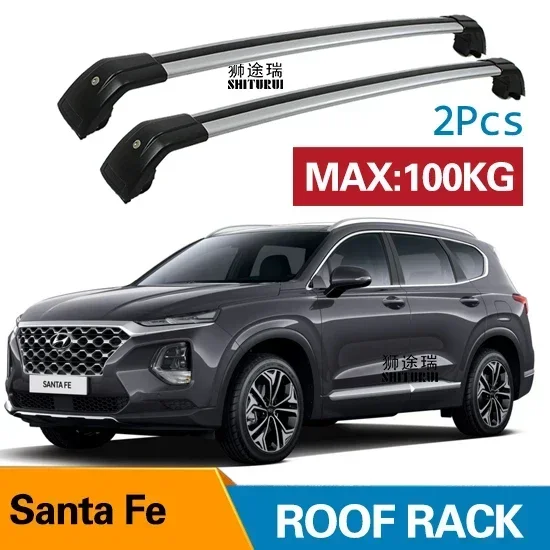 2Pcs Roof bars For HYUNDAI SANTA FE IV (TM )III (DM) [2012-2023]  Aluminum Alloy Side Bars Cross Rails Roof Rack Luggage