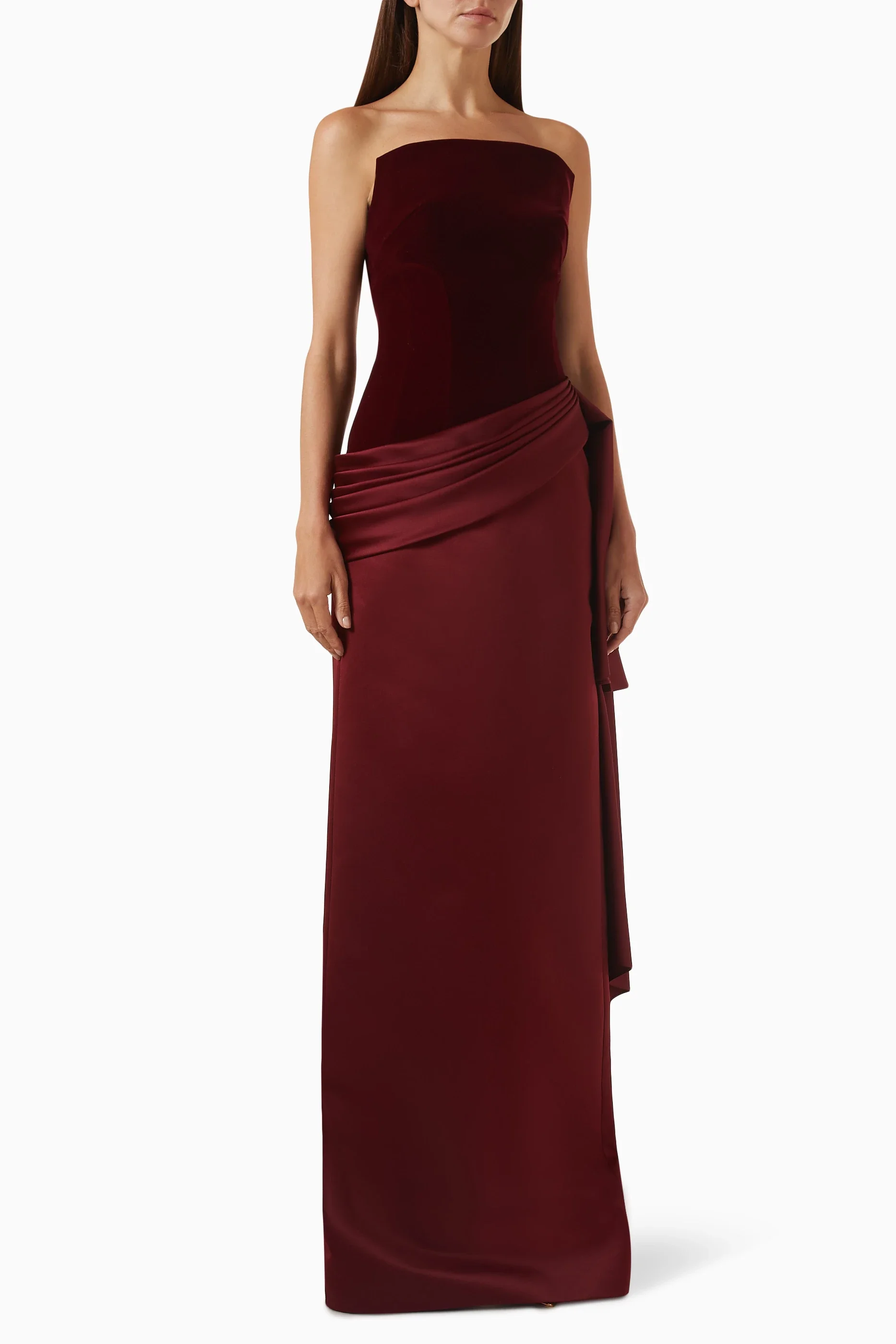 High Quality Customized Strapless Floor Length Backless Sleeveless Straight Vestidos Para Bodas Mujer Invitada Prom Dresses Robe