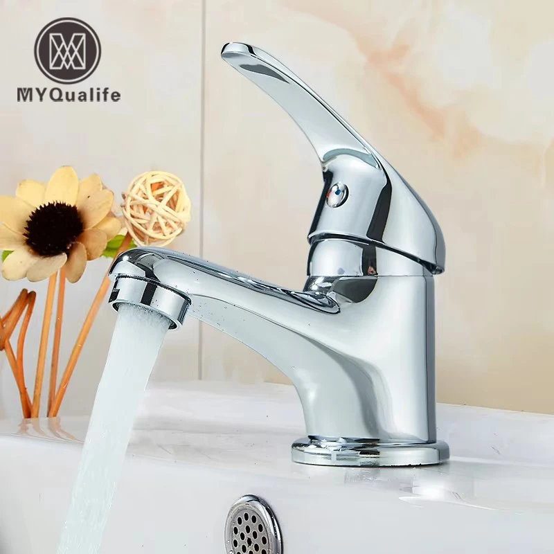 Bathroom Basin Faucet Hot and Cold Water Mixers Washbasin Faucet Deck Mounted Single Handle Taps Short Type