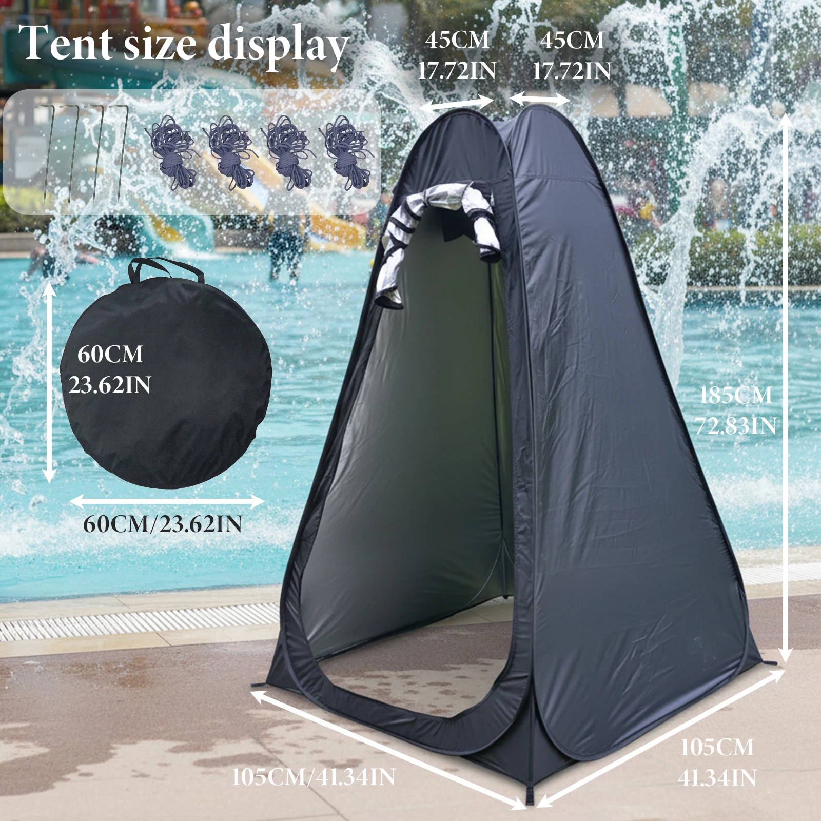 1Set Pop Up Shower Tent Instant Privacy Outdoor Camping Toilet Tent Portable Changing Room Shelter for Beach Pool Hiking