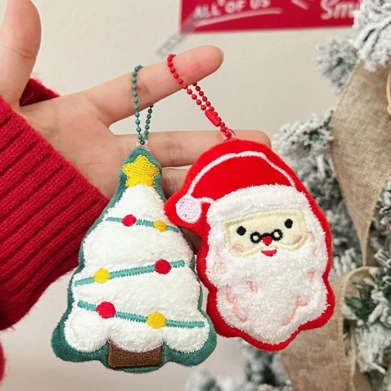 Pendentif de poupée en peluche de noël, doux sac à dos de fille, porte-clés mignon, bonhomme de neige d'élan, arbre de noël, pendentif à breloque, poupée