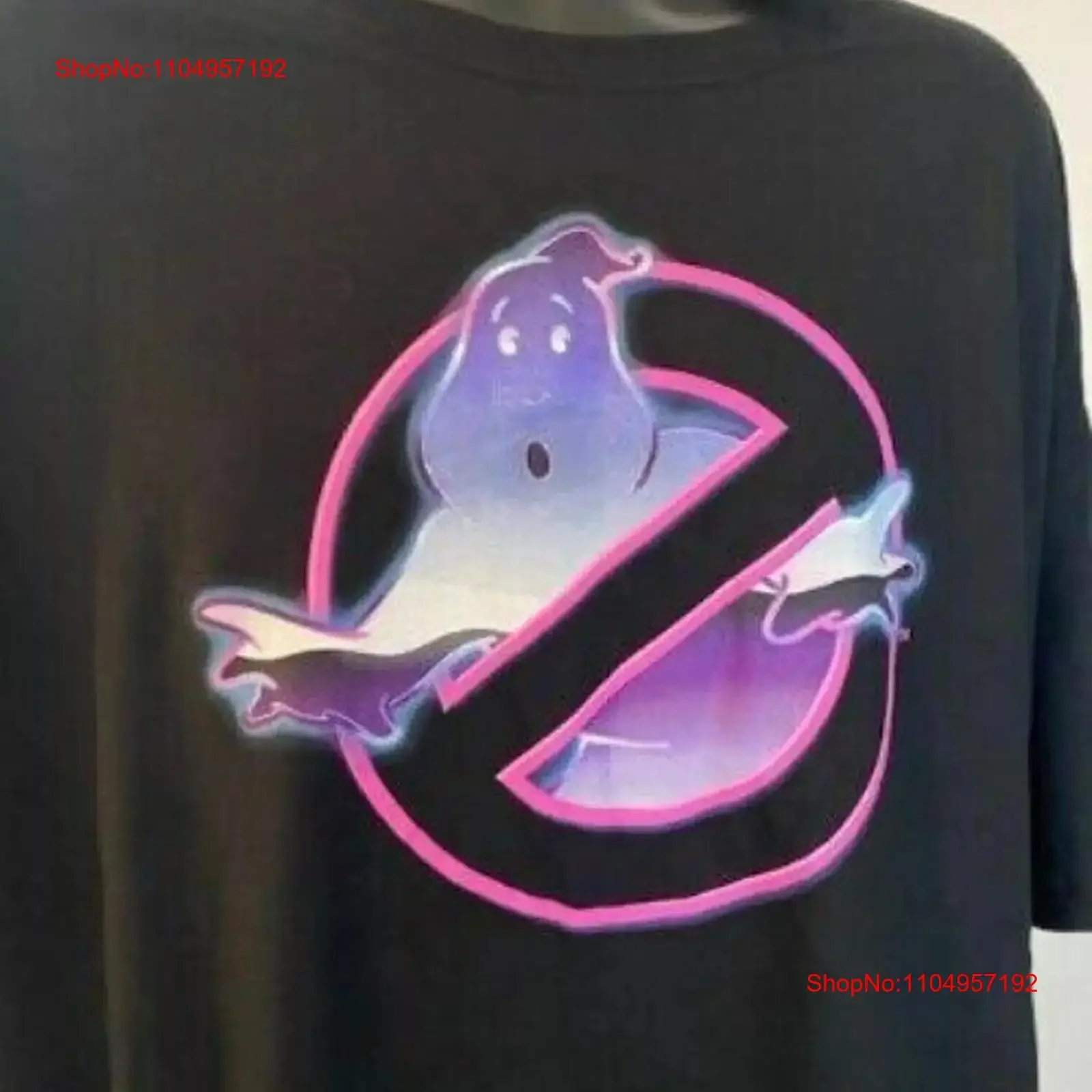

Ghostbuster T Shirt 3xl New with Tags Black pink purple and white logo vintage Washed Soft Unisex Casual Stylish Breathable