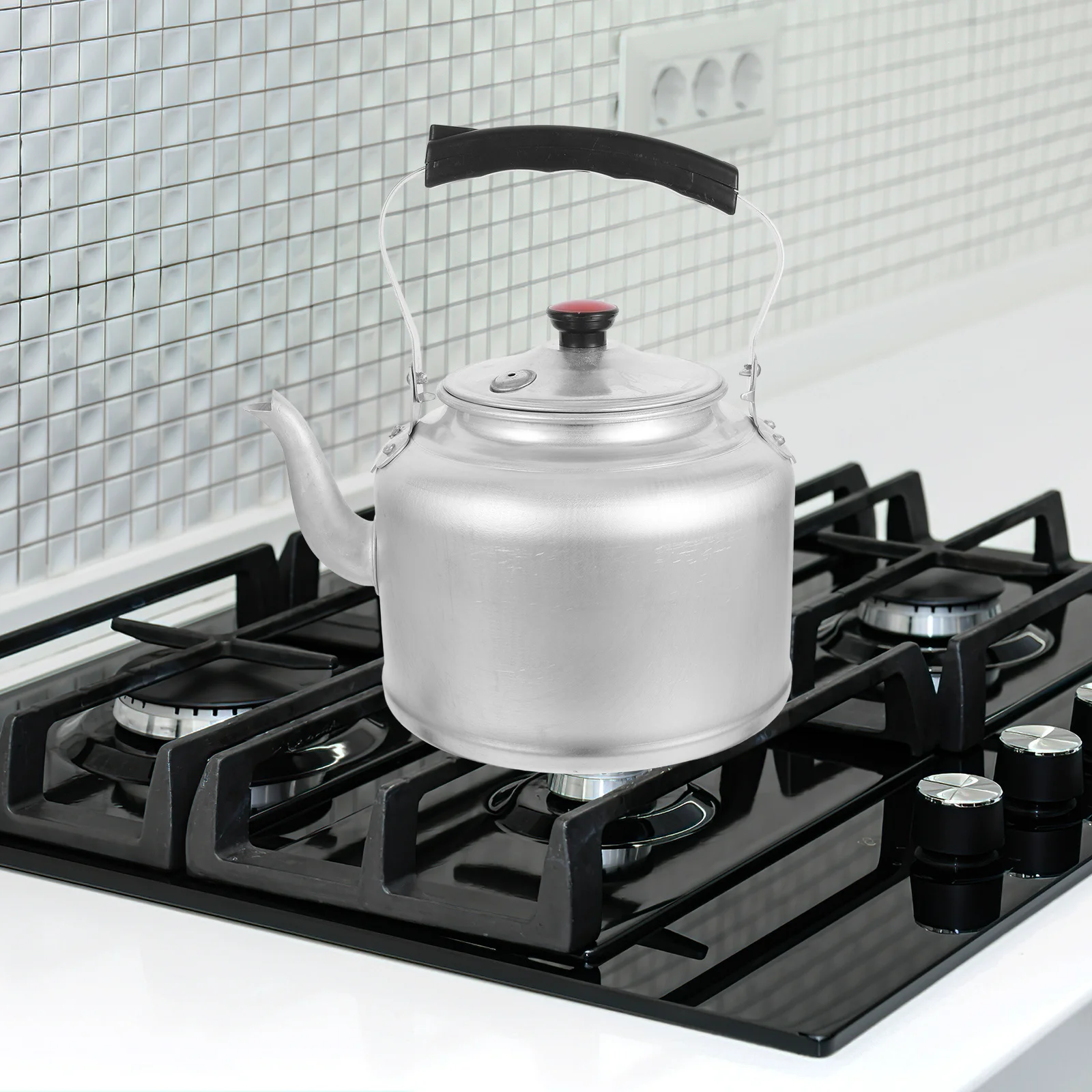 

Aluminum Whistling Teakettle Retro Stovetop Kettle Heat Resistant Anti-Scald Handle Boiling Water Pot For Home Kitchen Tea