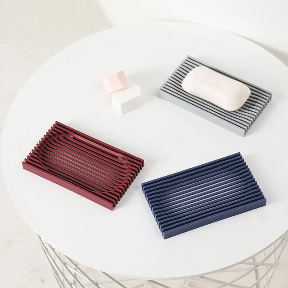 3 قطعة أطباق للصابون ذاتية التصريف مادة السيليكون عالية الجودة صينية صابون غير قابلة للانزلاق لحل تصريف المطبخ والحمام