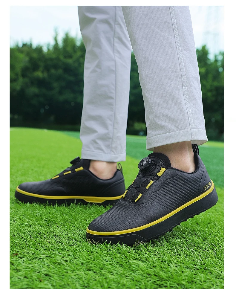 Golfschuhe Herren, große Größe bis 47 # Rotierende Schnalle, professionell, rutschfest, ohne Spikes, Outdoor, Anfänger, Training, Golf, Turnschuhe, Unisex – Detail 11