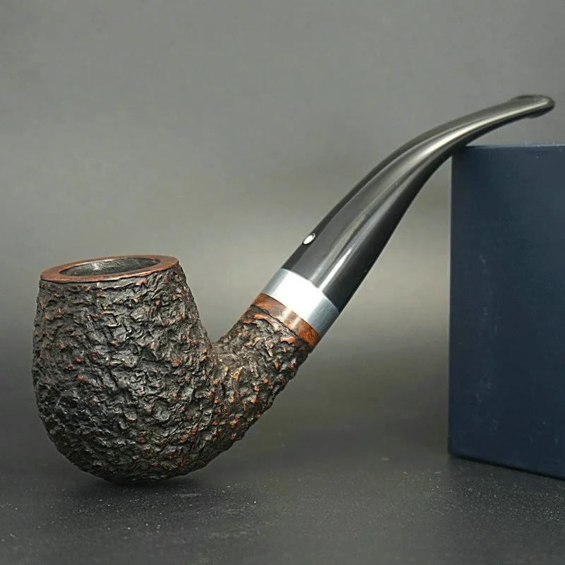 

PipeLin Traditional Bent Wood Cherry Root Unpainted Filter Cigar Pipe Natural Look And Feel No Paint Filtered Smoking Accessory