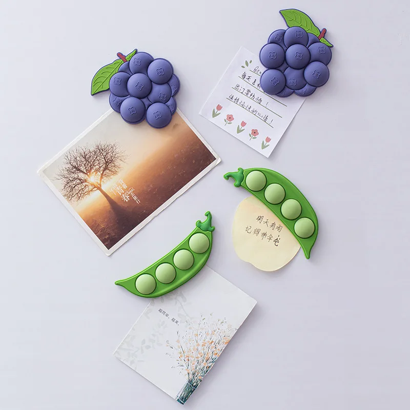 Creative Refrigerator Magnet Cartoon Blueberries Peas Images Seeds Separate Used Magnetic Tile Office Message Note Fixed