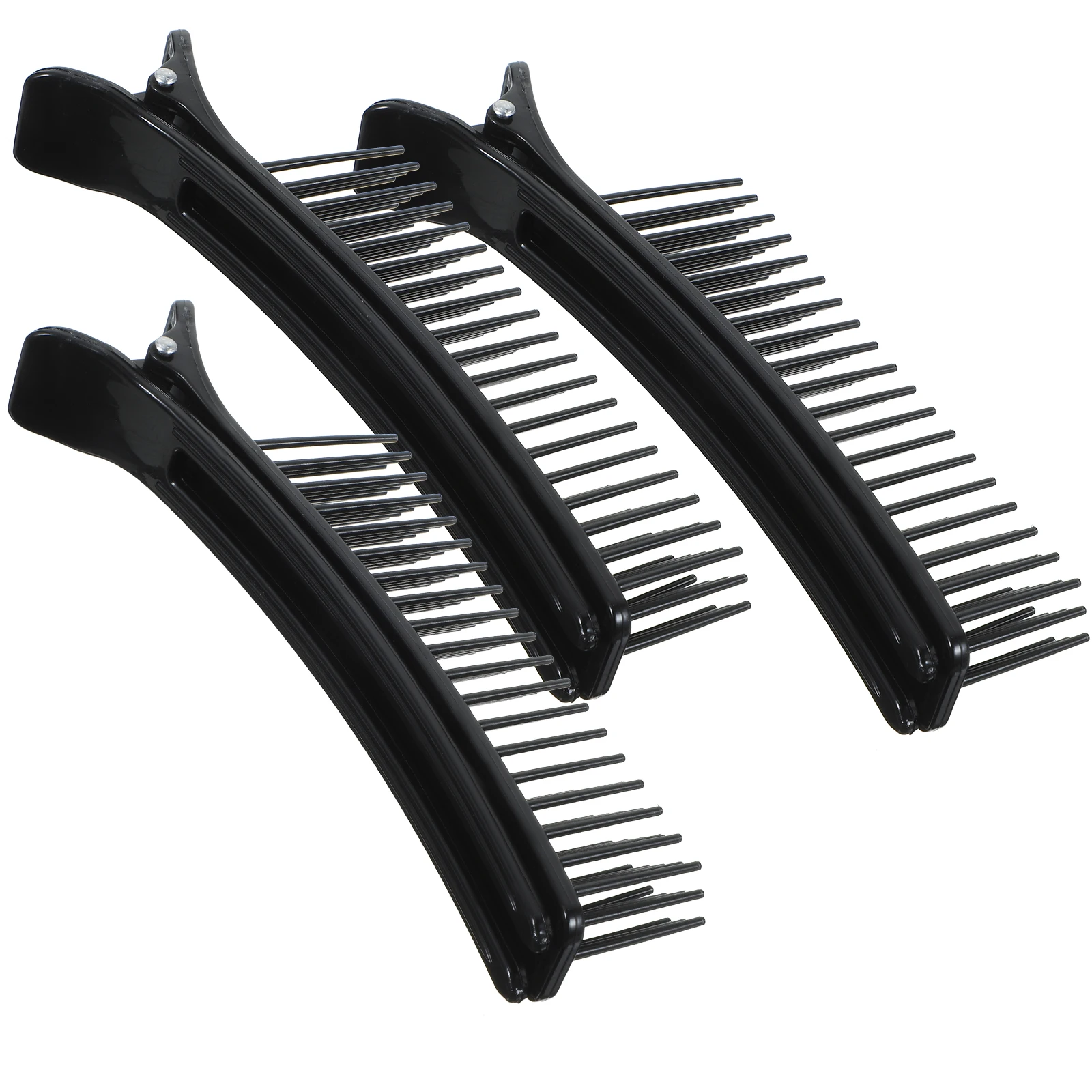 

3pcs Layered Styling Clips Black Large Volume Root Clips for Curly Straight Hair Salon Sectioning Tools Hairdresser Clip Storage