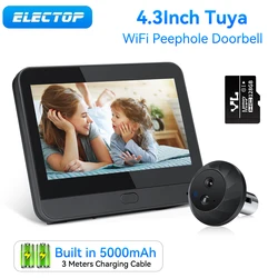 Electop Tuya Smart Home Intercom Deurbel Camera Wifi Viewer Kijkgaten Deur Camera Ir Nachtzicht Monitor Beveiliging-Bescherming