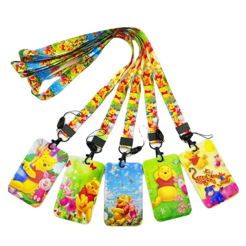 

Disney Bears Badge Holder Lanyard Boys ID Credit Card Case Neck Strap Card Holder Phone Rope Credentials Accessories Gifts